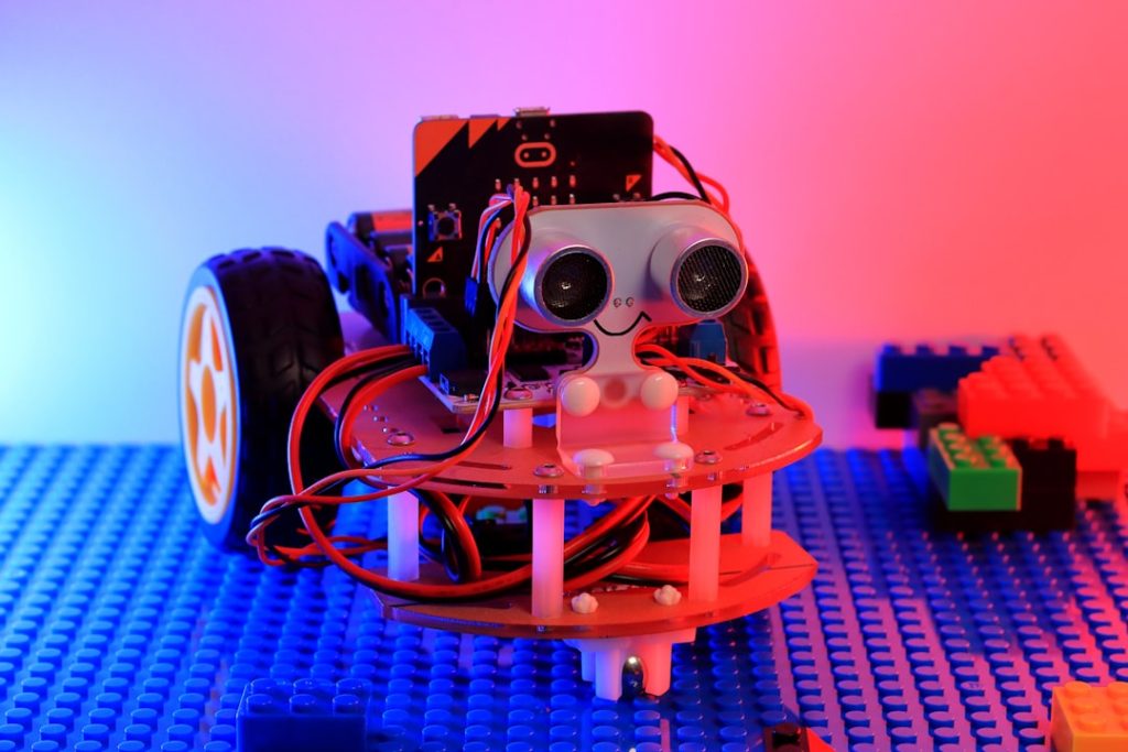 Robot programming stem kit. STEM education. The science. Technology. Engineering